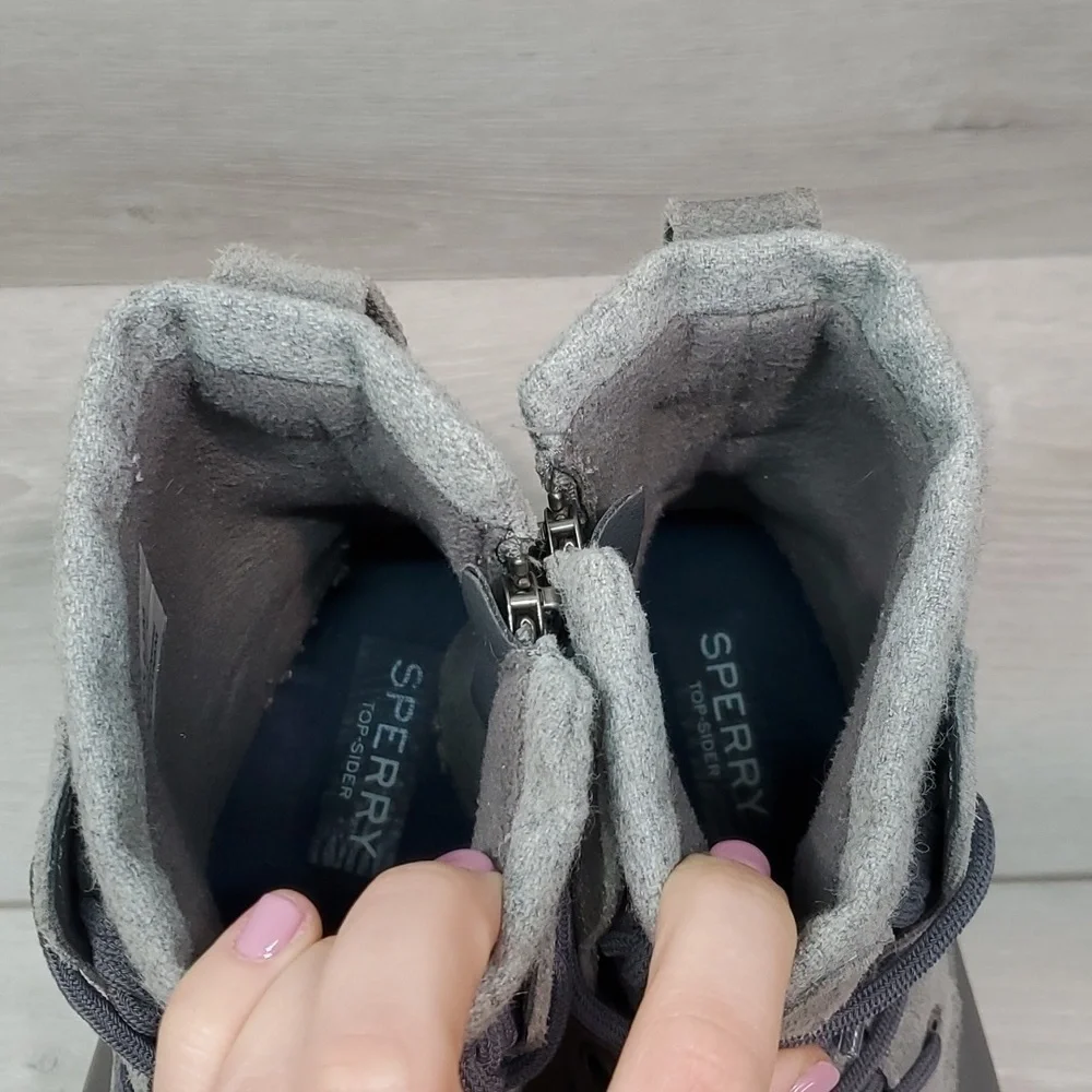 Sperry Womens Top Sider Wool Saltwater Rubber Waterproof Boots shoes sz 6.5M